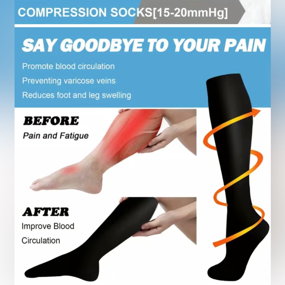 2pair Unisex Compression Socks - Picture 2 of 4